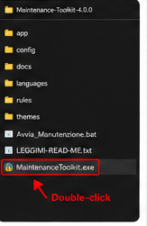 MaintenanceToolkit.exe highlighted in the extracted folder